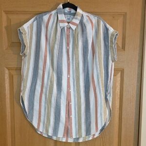 Madewell Central Tillman Shirt Gilman Stripe Size XXS EUC